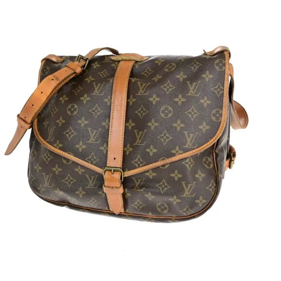 LOUIS VUITTON Saumur 35 Shoulder Bag Monogram Leather BN France M42254 34YF200 - Picture 1 of 12